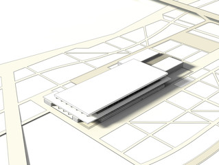 3D wireframe concept of building