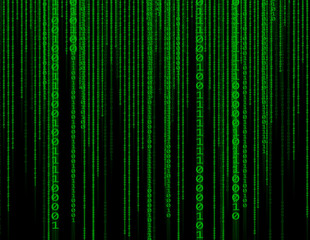 Abstract green technology binary background. Binary Computer Cod