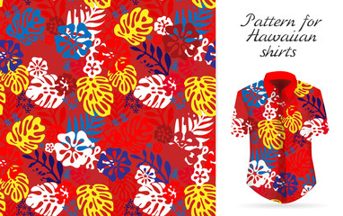 Hawaiian aloha shirt. an icon in a flat style isolated on white background