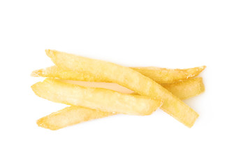 Few potato french fries isolated