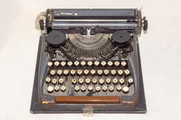Vintage typewriter with Russian letters