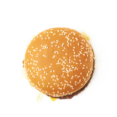 Meat and cheese burger isolated