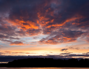 Vivid sunset sky landscape