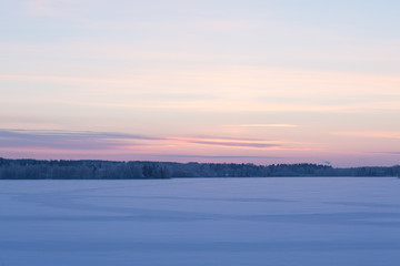 Serene sunset sky at winter