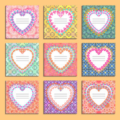 Set of vector card templates to valentine's day