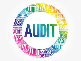 AUDIT word cloud collage, business concept background
