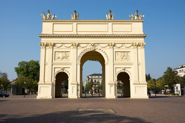 Fototapeta na wymiar Brandenburger Tor am Luisenplatz in Potsdam, Brandenburg