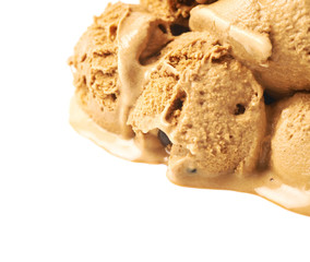 Pile of ice-cream balls isolated