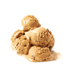 Pile of ice-cream balls isolated