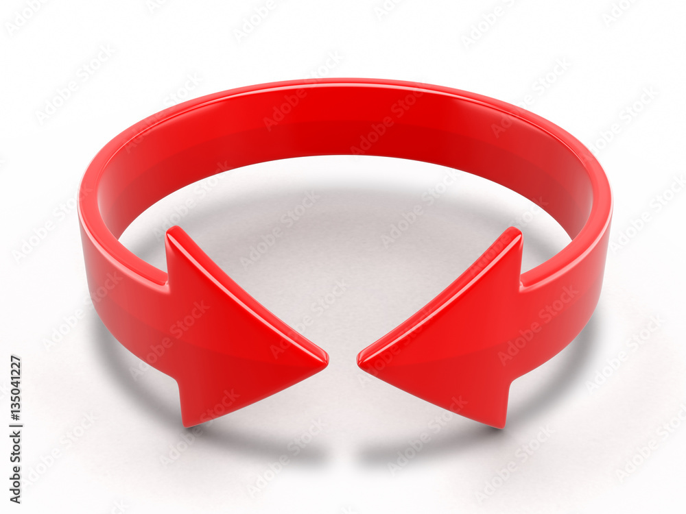 Poster arrow sign, horizontal rotation. image with clipping path