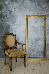 Luxury chair and frame in interior