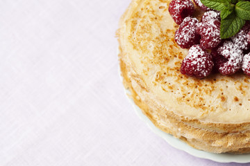 Stack of Russian-style pancakes