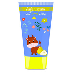 Baby cream tube with kids design