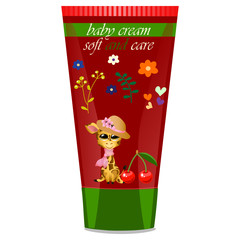 Baby cream tube with kids design