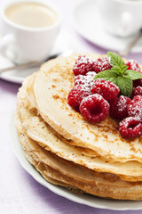 Stack of Russian-style pancakes