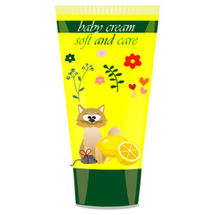 Baby cream tube with kids design