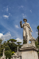 Goddess of abundance statue at Piazza del Popolo in Rome