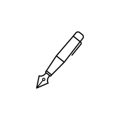 Fountain pen line icon, education and school element, ink pen vector graphics, a linear pattern on a white background, eps 10.