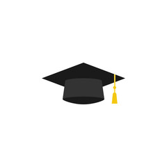 Graduation cap flat icon, education and high school element, academy hat vector graphics, a colorful solid pattern on a white background, eps 10.