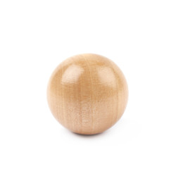Single wooden sphere isolated