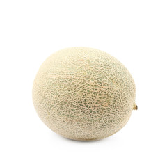 Single whole cantaloupe melon isolated