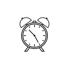 Alarm clock line icon, school and office element, Watch with bells vector graphics, a linear pattern on a white background, eps 10.