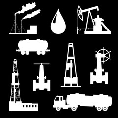 Oil and petroleum icon set.
