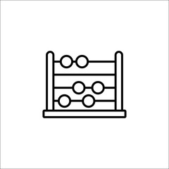 School abacus line icon, education and school element, math vector graphics, a linear pattern on a white background, eps 10.