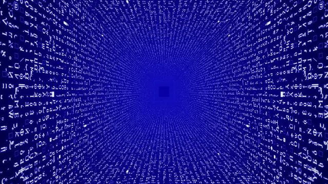 Digital data tunnel.Good for tech title and background, news headline business intro screensaver.