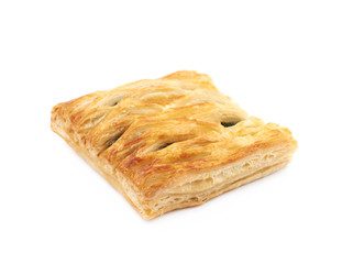Spinach and cheese bun pastry isolated