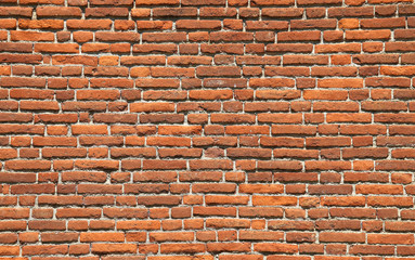rectangular red bricks of an old historic wall