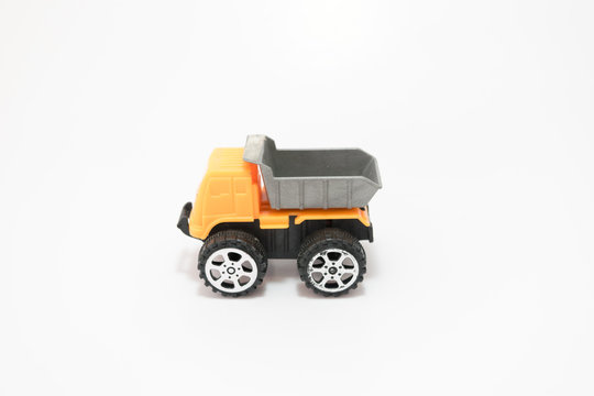 Toy truck on a white background.