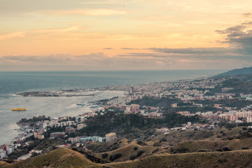 Strait of Messina at sunset 