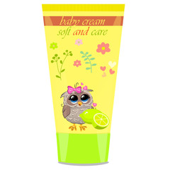 Baby cream tube with kids design