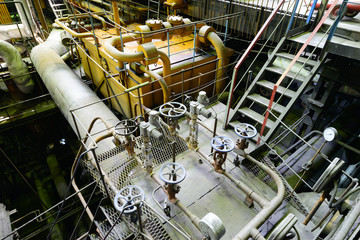 industrial pipelines and vessels in a thermal power station