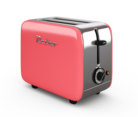 Vintage toaster isolated on white 3D illustration