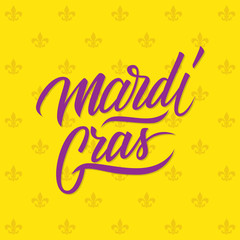 Mardi Gras calligraphic lettering design card template. Creative typography for holiday greetings. Vector illustration.