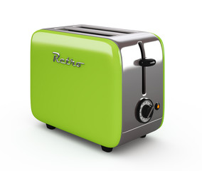 Vintage toaster isolated on white 3D illustration