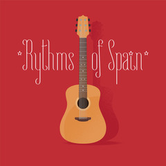 Traditional Spanish guitar vector illustration