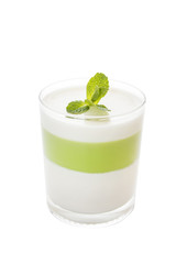 Panna cotta with mint (image with clipping path)