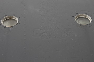 Windows on hull of icebreaker Krasin, Saint Petersburg, Russia