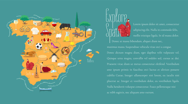 Map of Spain template vector illustration