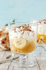 Banofee pie in a glass