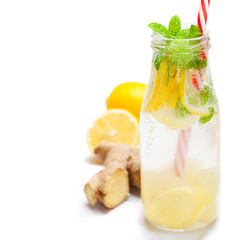 detox  organic ginger and lemon drink