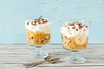 Banofee pie in a glass