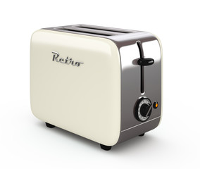 Vintage toaster isolated on white 3D illustration