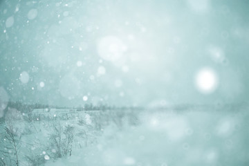 blurred background winter road snow landscape