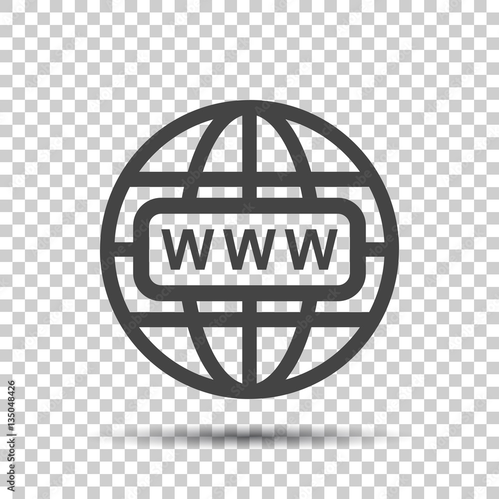 Poster go to web icon. internet flat vector illustration for website on isolated background.