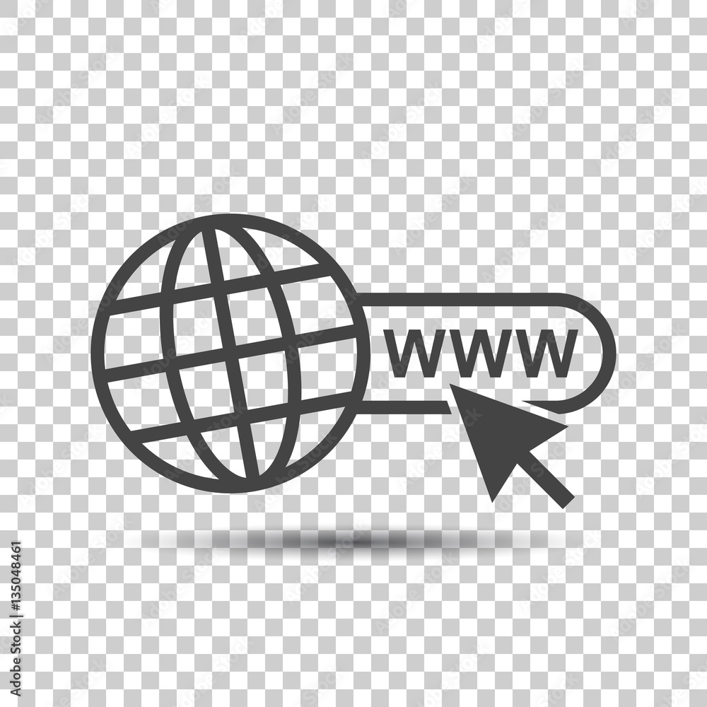 Aufkleber go to web icon. internet flat vector illustration for website on isolated background.