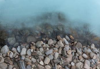 Ice on the river in the spring.